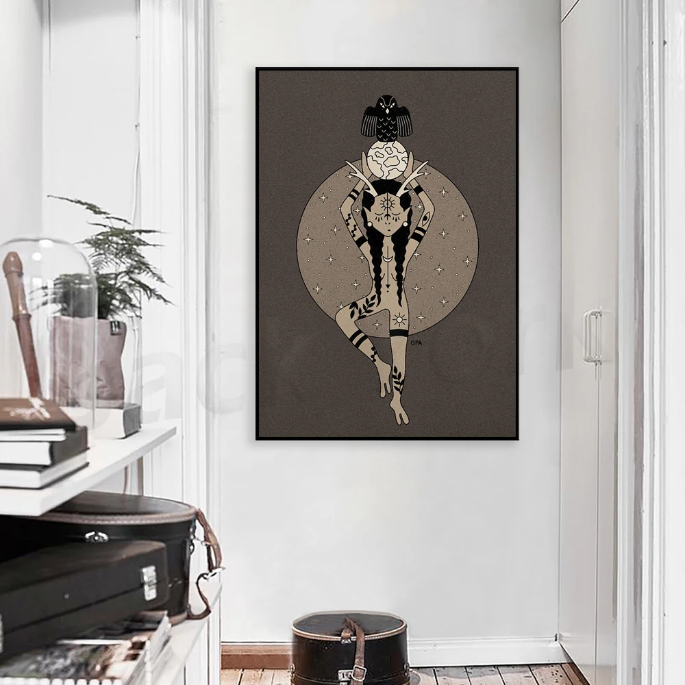 Concentration Print, Female Empowerment, Plant Lady, Self Love Art, Plant Illustration, Boho Art