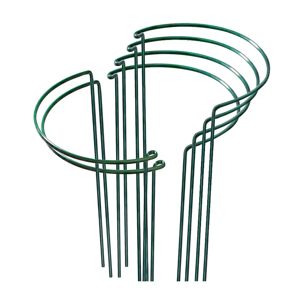 

6 Pack Plant Support Stakes Ring Cage Metal Garden Plant Stake Plant Support Ring For Peony Tomato Vegetable Rose Flowers Vine