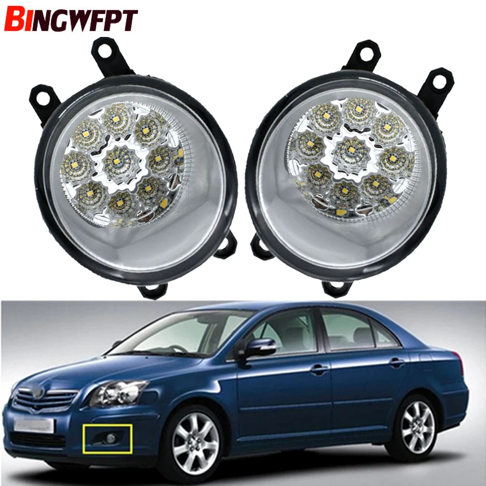 1pair (Left + right) Car styling LED fog lights Halogen lamps For Toyota Avensis estate/Saloon/Hatchback T25 2003-2008