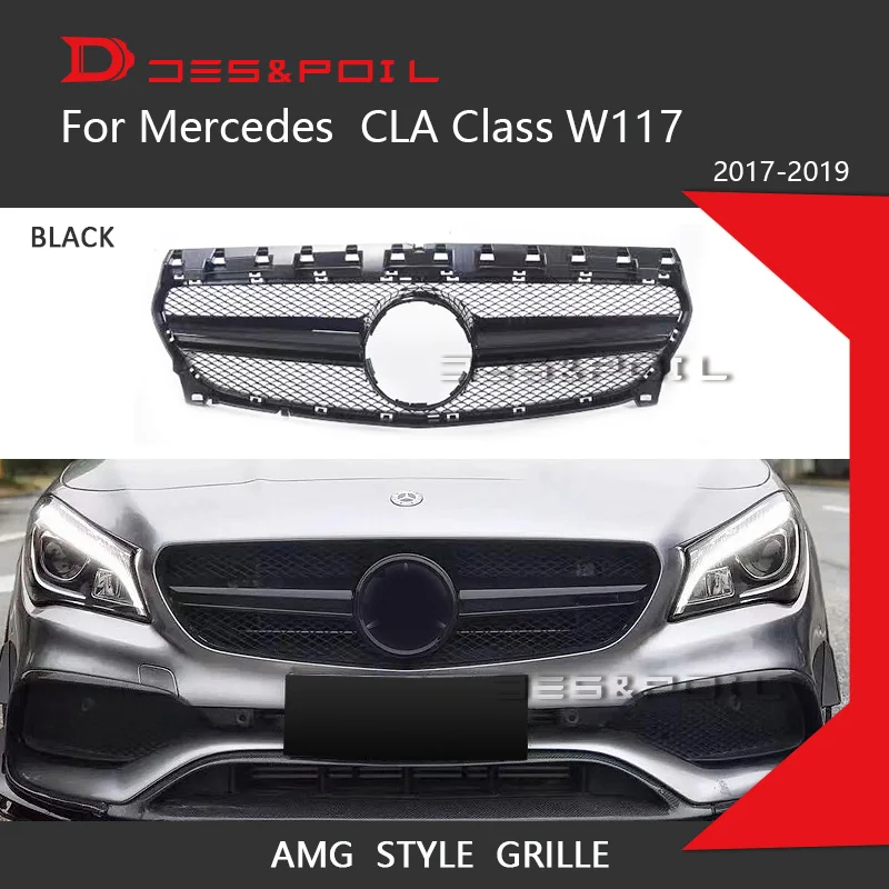 

Grille AMG For Mercedes Benz CLA Class W117 Grill Auto Front Bumper Racing Grid 2013-2018 CLA180 CLA200 CLA220 CLA250 CLA45