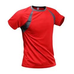 2021 Summer Men Breathable T-Shirt Quick Dry Athletic Wicking Cool Running Gym Sports Tops Training Jogging Shirt Gym Sportswear