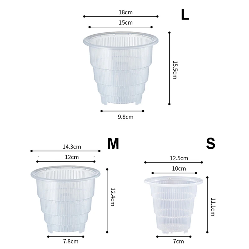 New Hot Clear Plastic Orchid Pots with Holes Hollow Breathable for Gardening Garden Home SMR88