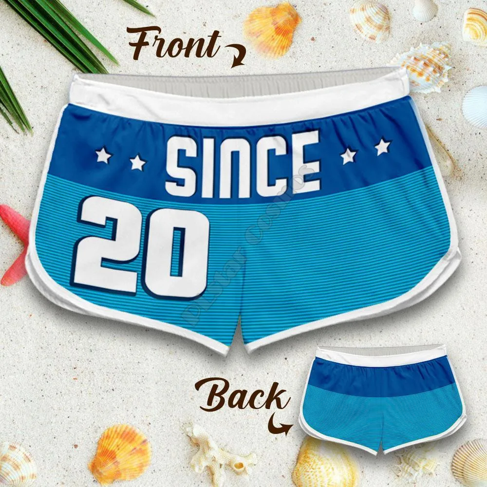 Couple Matching Together Since Personalized Shorts 3d Shorts women for men Elastic Waist Shorts Summer Couple Beach Shorts 02