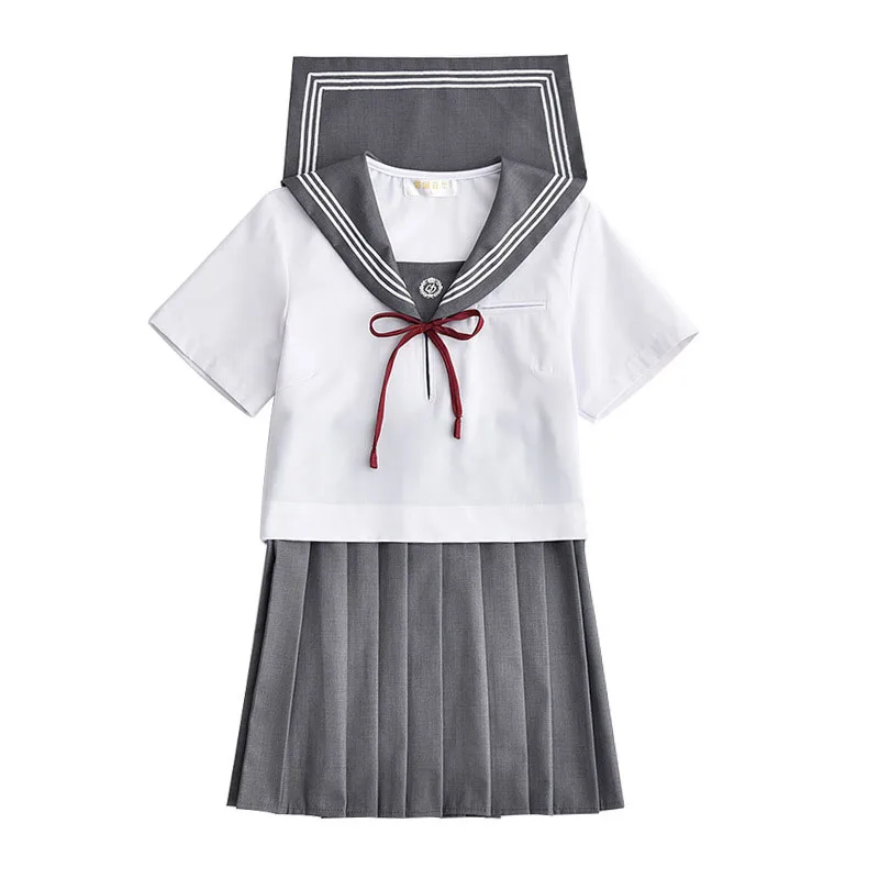 new style Japan and South Korea gray sailor suit costumes anime school female student uniforms japanese school uniform