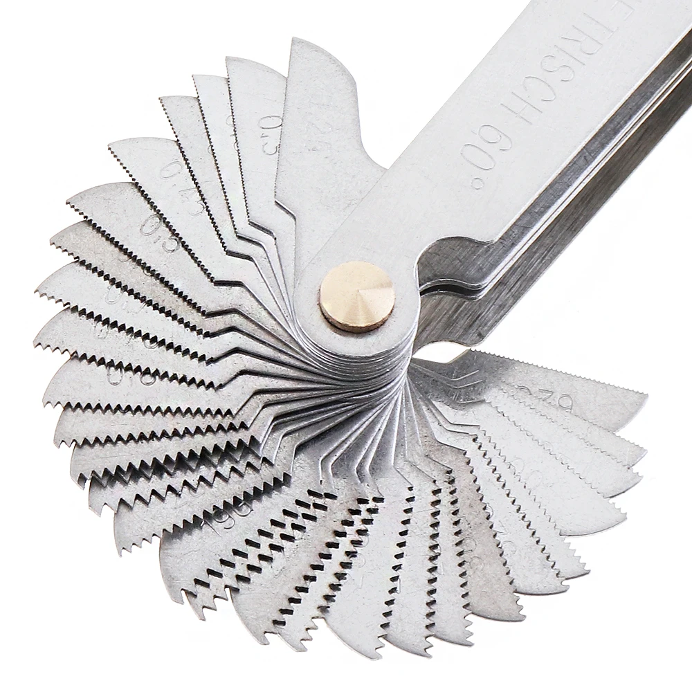 58pcs Blade Screw Gauge Metric Imperial US Thread Plug Gauges SAE Whitworth 55 Degree Metrisch 60 Degree Thread Pitch Gauge Tool