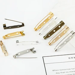 20pcs Brooch Clip Iron Pins Blank Base Locking Safety Clasp Holder Connectors Accessories For DIY Supplies Parts Jewelry Making