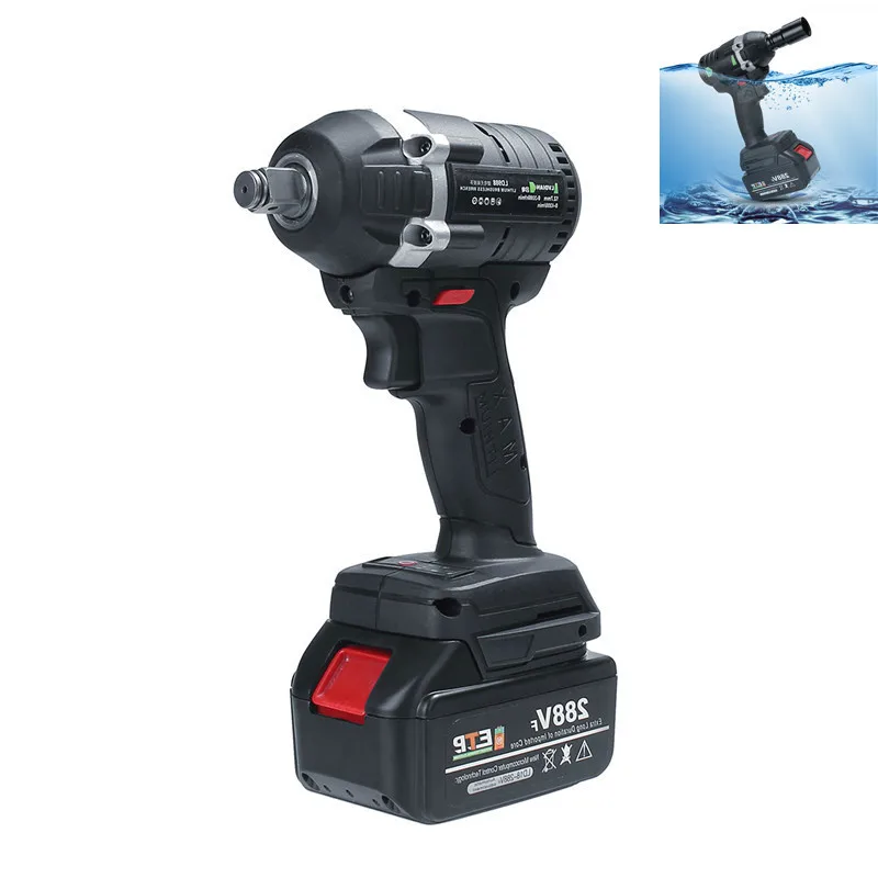 110-240V 630N.m 288VF Cordless Electric Impact Wrench Electric Wrench Brush with 1x Li-ion Battery Tools