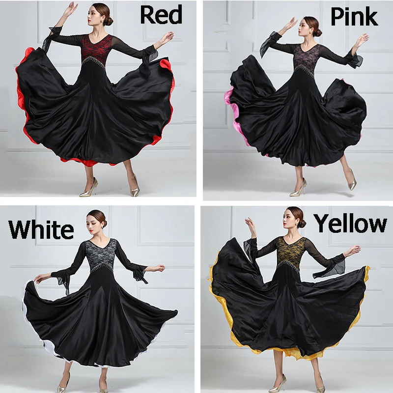 Ballroom Dance Dress Women Competition Modern Tango Costumes V-neck Standard Waltz Party Performance Clothes Stage Dancewear