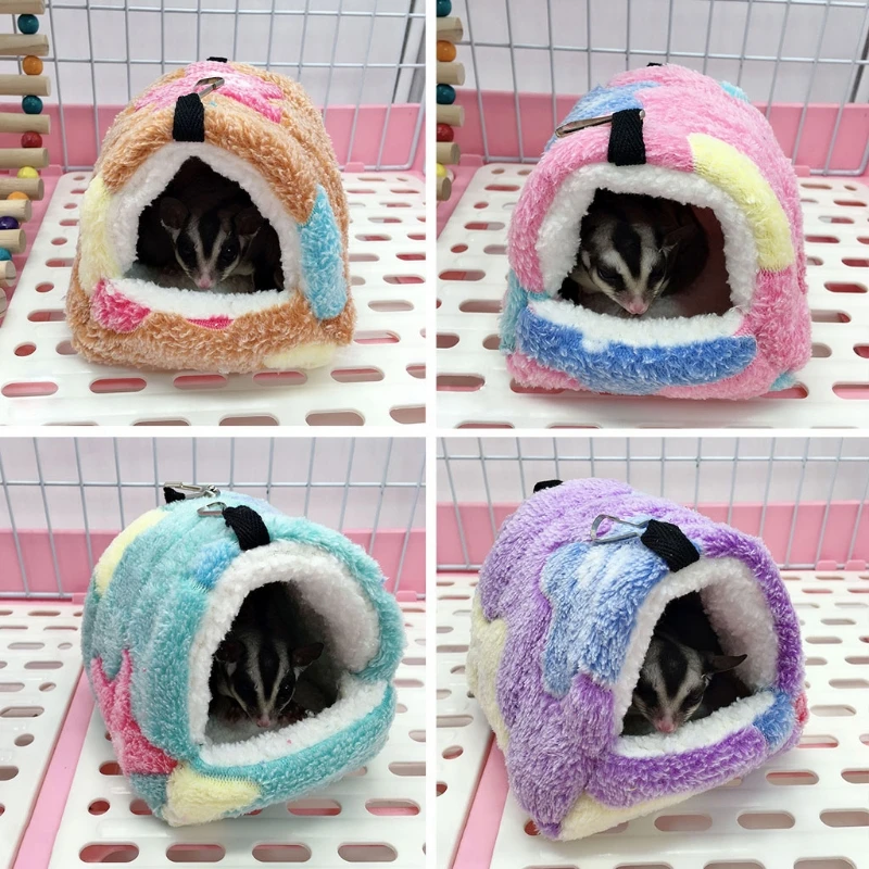 Winter Warm Hamster Bed Hanging Sugar Glider Hammock Nest Home Small Pet Cage Accessories Hide Cave Bedding for Hamster