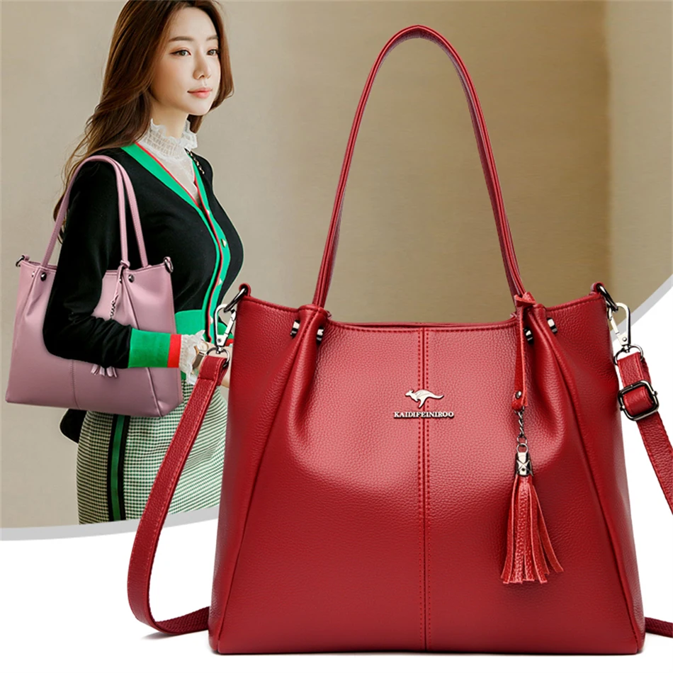 Causal Elegant Women Cowhide Handbag Luxury Designer Shoulder Crossbody Genuine Leather Bag for Women