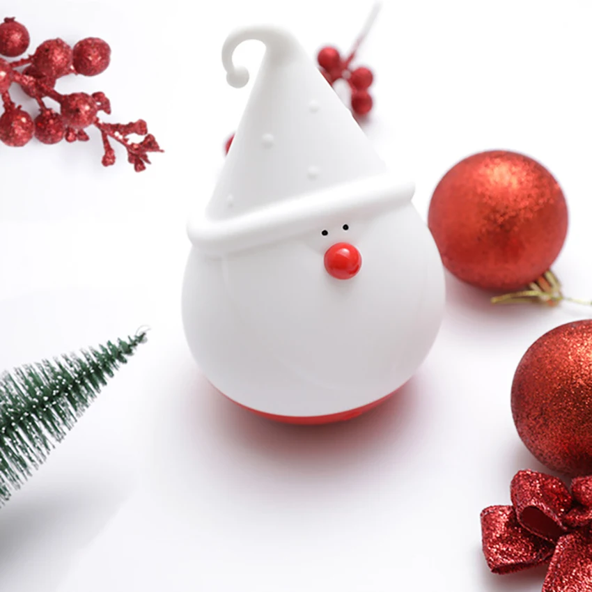 Luce notturna ricaricabile USB pupazzo di neve di natale luci notturne in Silicone lampada per decorazioni natalizie per ornamenti da tavolo natalizi