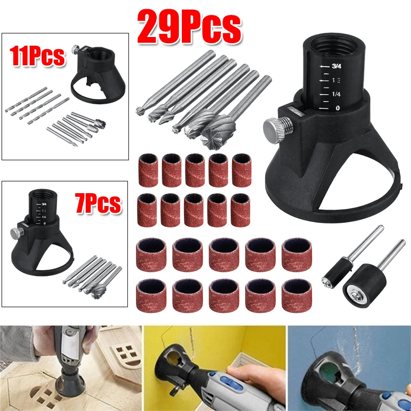 HSS Router Drill Bit Electric Grinder Locator Drill Holder Dremel Rotary Burrs Tool Wood Stone Metal Root Carving Milling Cutter