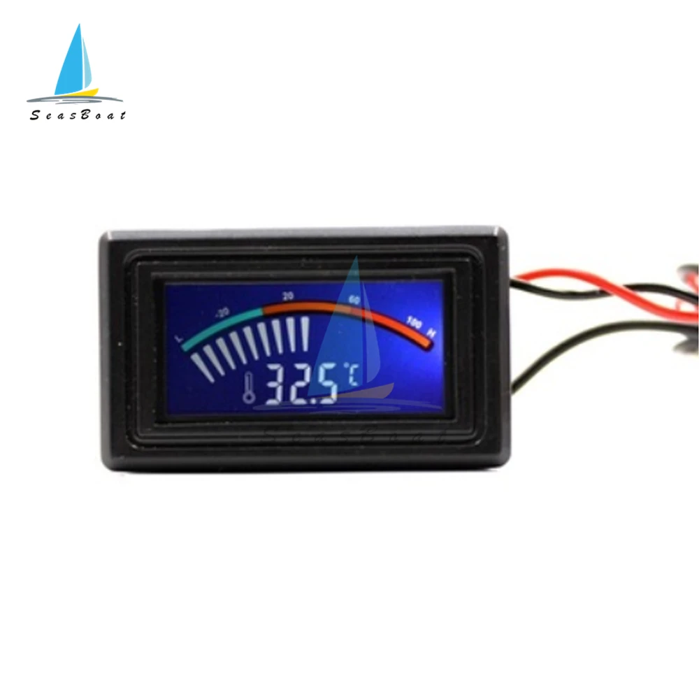 Digital LCD Pointer Thermometer Car Water Temperature Meter Gauge C/F for Computer Case Air Conditioning Boilers