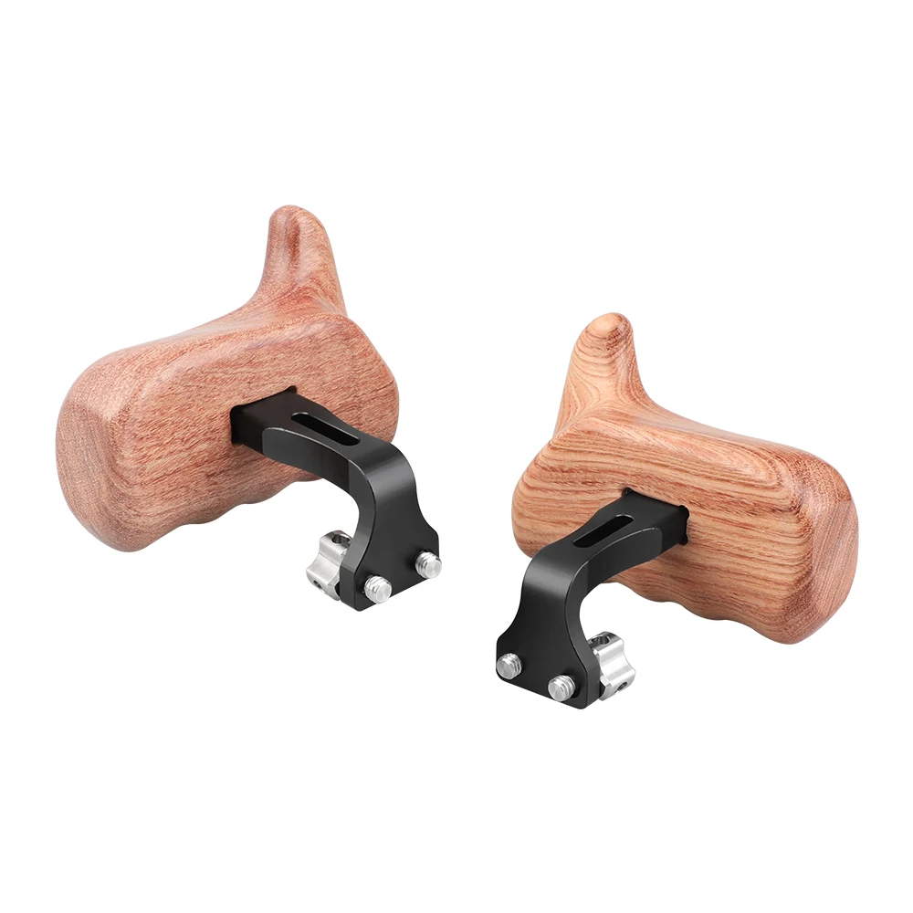CAMVATE 2 pezzi impugnature in legno con attacco a vite zigrinata da 1/4 "-20 per DSLR Camera Cage Rig/DV Video Cage Rig /RED Camera Rig