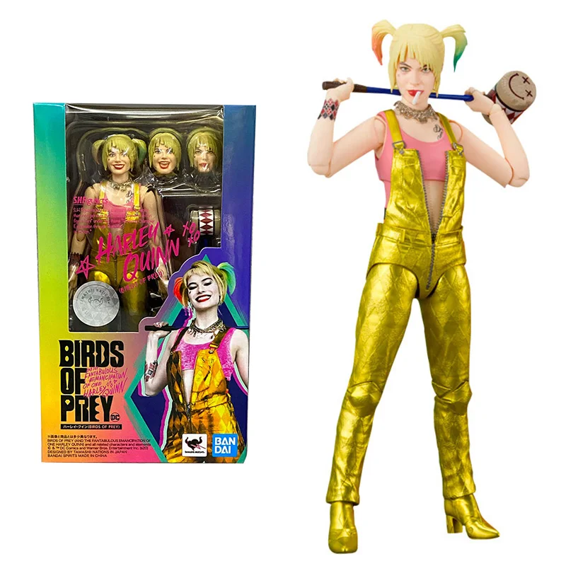 Bandai Marvel Legends Anime Figure SHF Birds of Prey Harley Quinn Genuine Model Ornaments Anime Action Figure Toys for Children