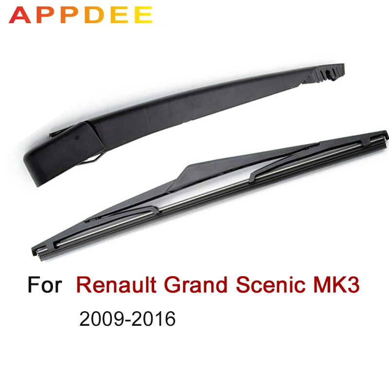 

APPDEE Wiper 12" Rear Wiper Blade & Arm Set Kit For Renault Grand Scenic MK 3 2009- 2016 2015 Windshield Windscreen Rear Window