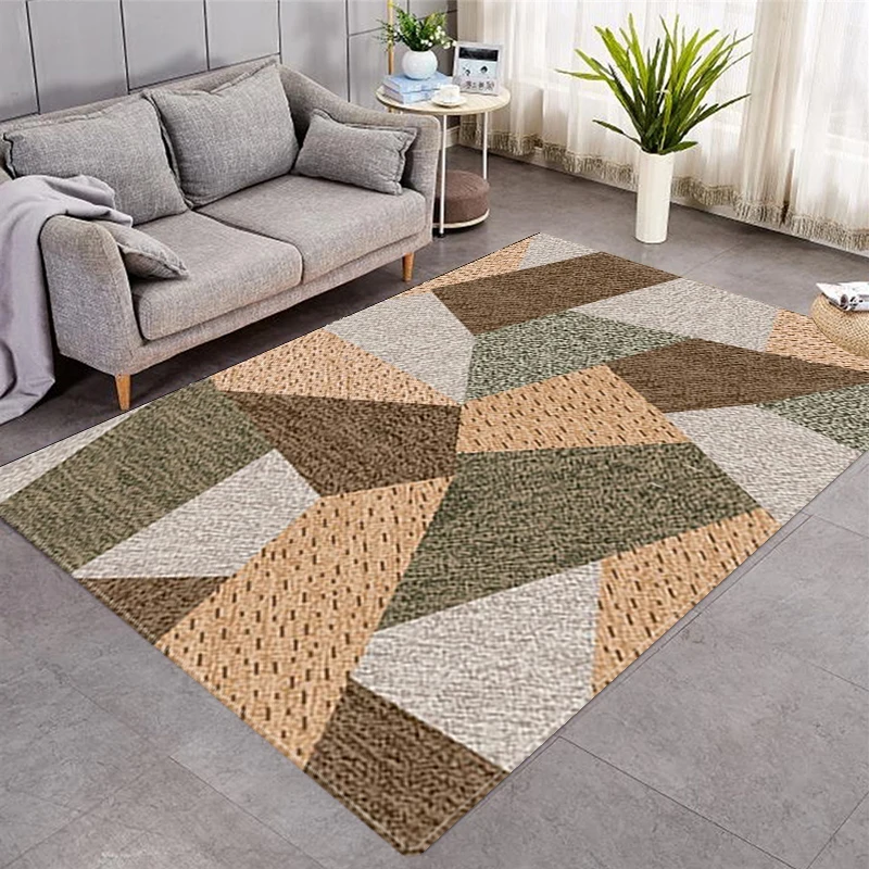 Geometric Patterns Printed Rugs Household Living Room 3D Printing Minimalism Room Decoration 3d Rug Non-slip Washable Small Rug