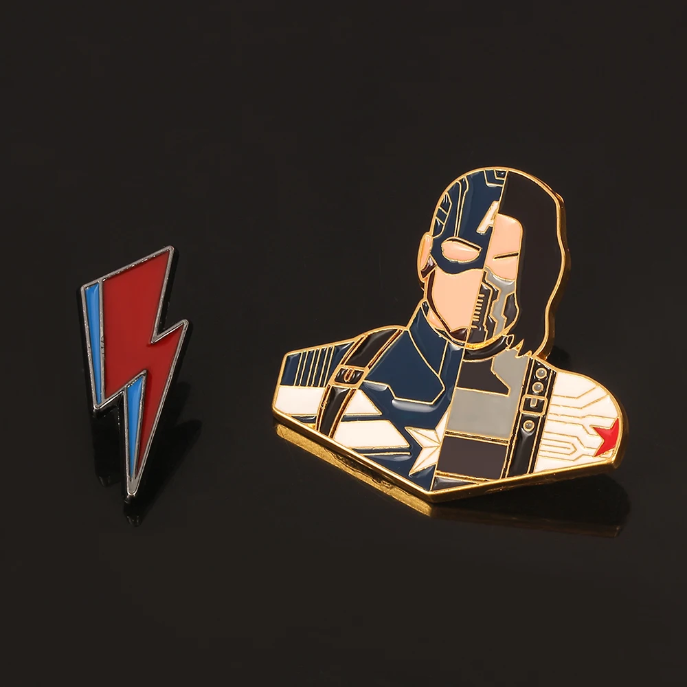 Disney Marvel Movie Captain America And Winter Soldier Brooches Men Friendship Badges Pins Jewelry Accessories On The Clothes