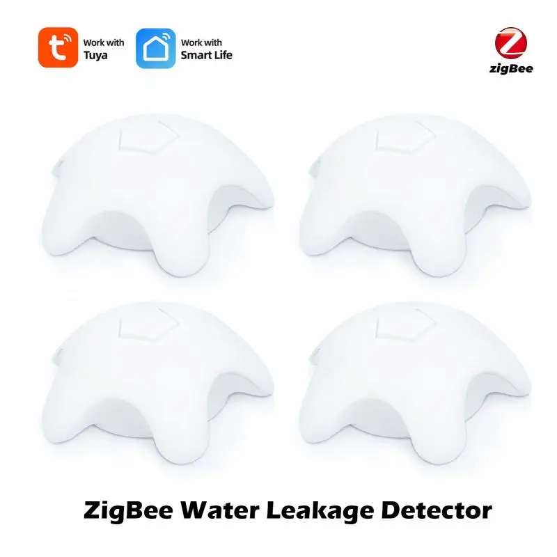 Tuya ZigBee Water Detector Leakage Sensor Alarm Leak Detector Sound Works With Smart Life APP Flood Alert Overflow Security