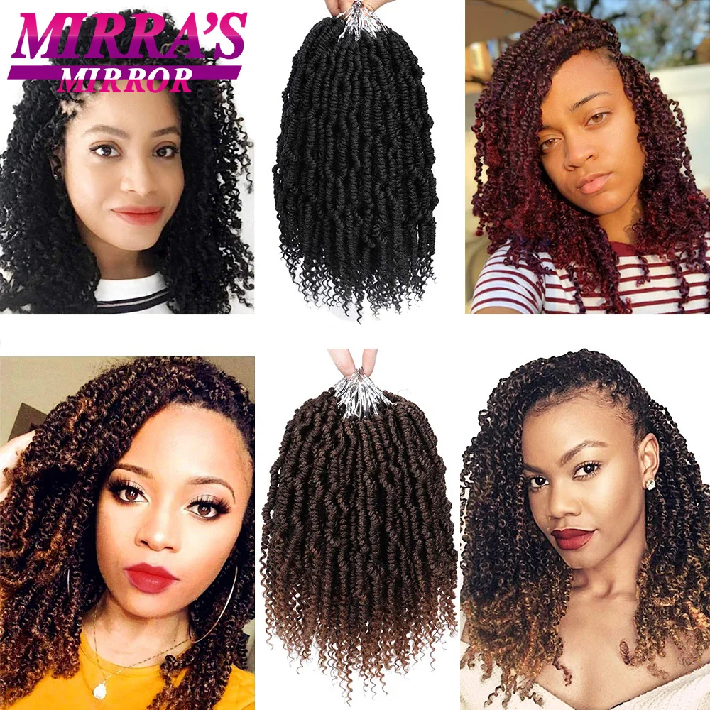 Tresses Synthétiques Pré-Bouclées au Crochet Ombré, Extensions de Cheveux de 14 Pouces