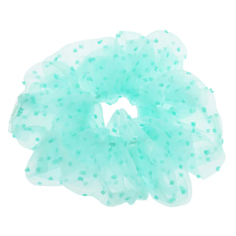 Sweet Jacquard Dot Transparent Organza Scrunchies Women Romantic  Hair Rope Big  Hair Ties Hair Accessories