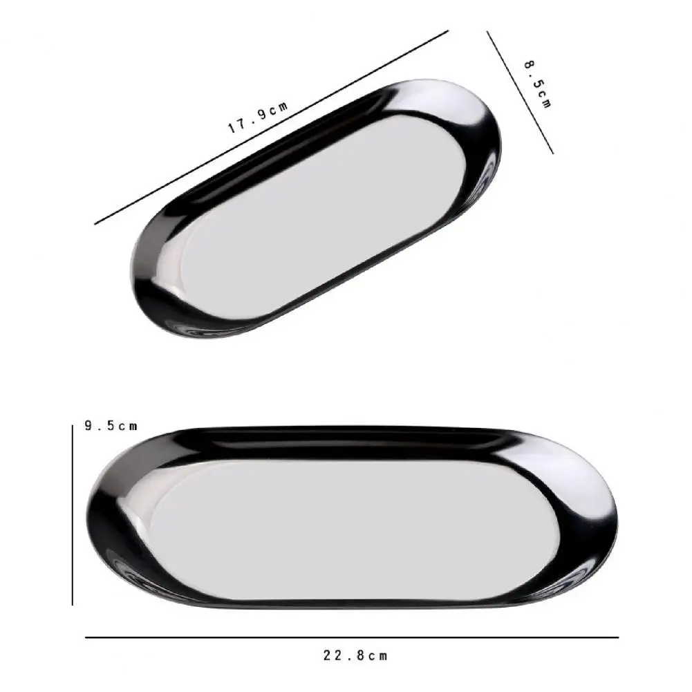 Serving Trays Wide Application Multi-function Stainless Steel Rust Resistant Cosmetics Jewelry Organizer for Home