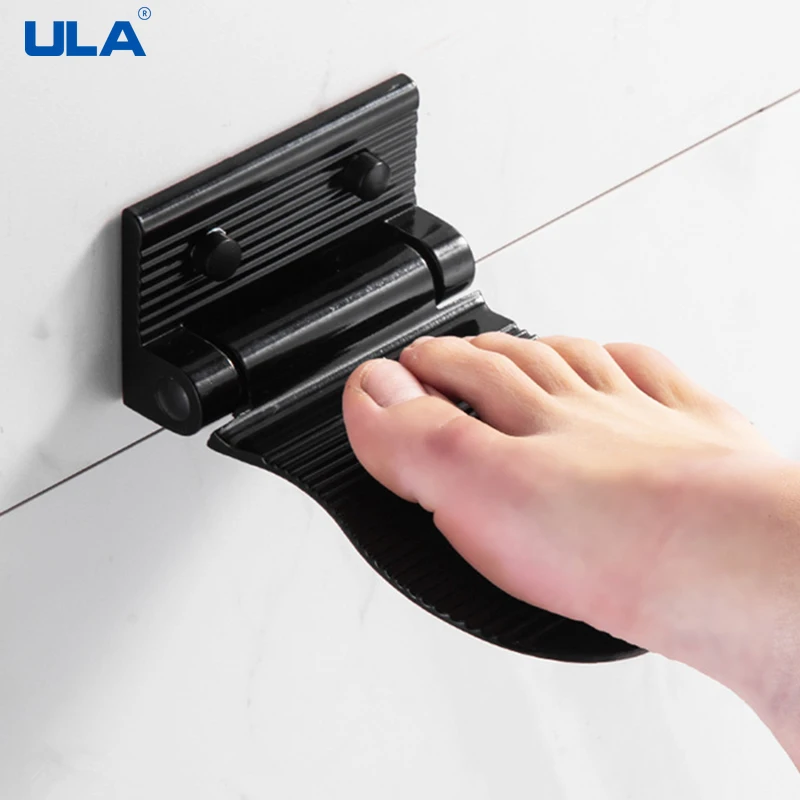 ULA Bathroom Shower Foot Stool Pedestal Footrest Aluminum Shower Foot Rest Foldable Al Hardware Pendant Wall Mounted Anti-Slip