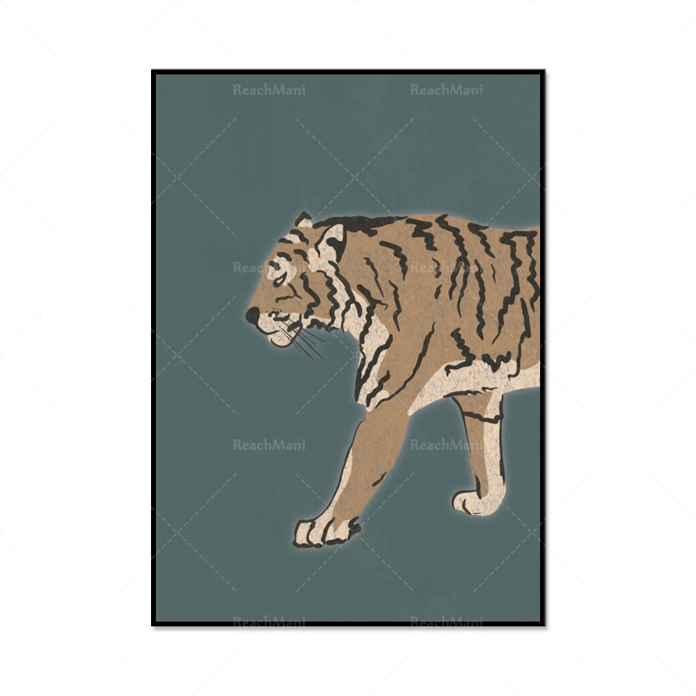Tiger two-piece art print, printable wall decoration art animal home poster