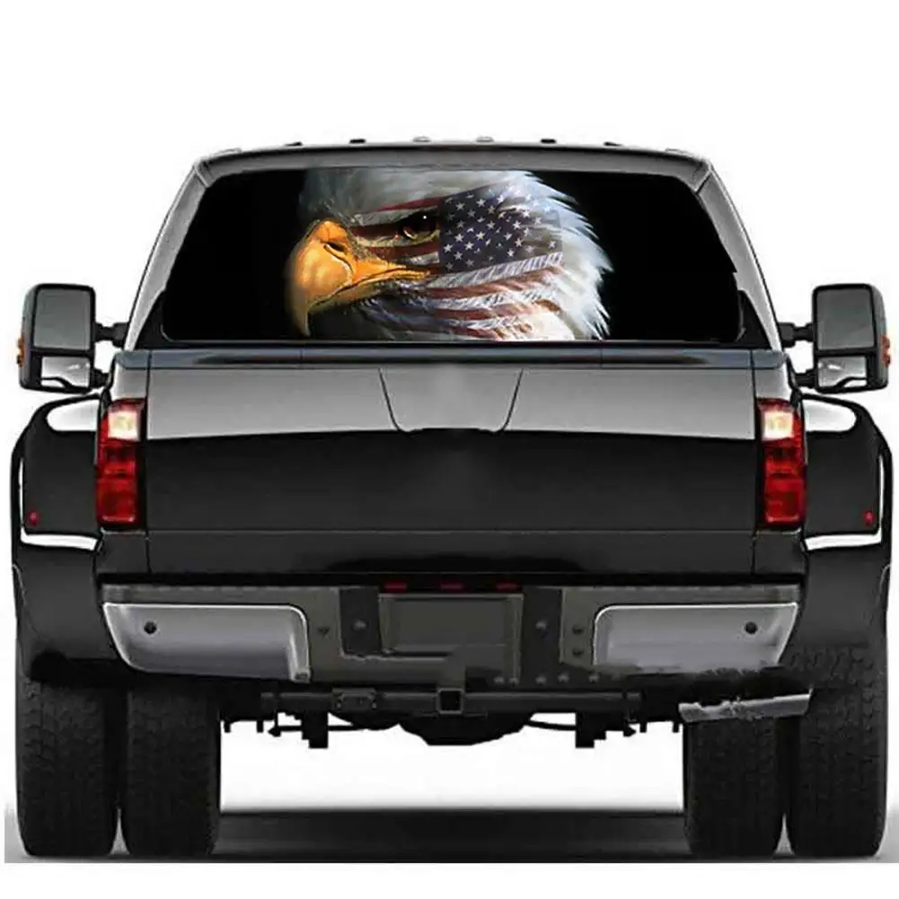 Large size Creative Stickers American Flag Eagle Print Rear Window Graphic Decal Sticker Car Truck SUV Van