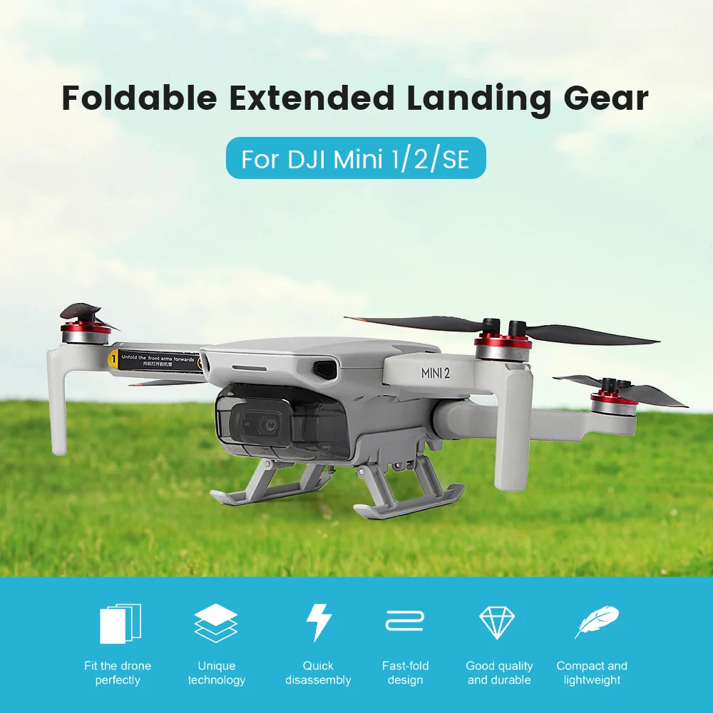 For DJI Mini 2 Foldable Landing Gear Height Extender Foot Protector Stand for DJI Mini 2 Drone RC Quadcopter Accessories