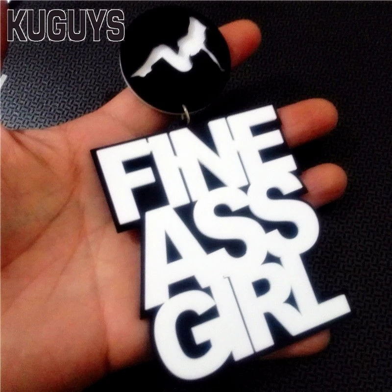 KUGUYS Super Big Acrylic Letters Large Drop Earrings for Women HipHop Rock Girls Accessories Fashion Jewelry