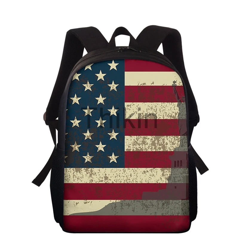 Mochilas escolares con diseño de bandera de Estados Unidos para niños, mochilas escolares de gran capacidad para niños y niñas, bolso de hombros para estudiantes