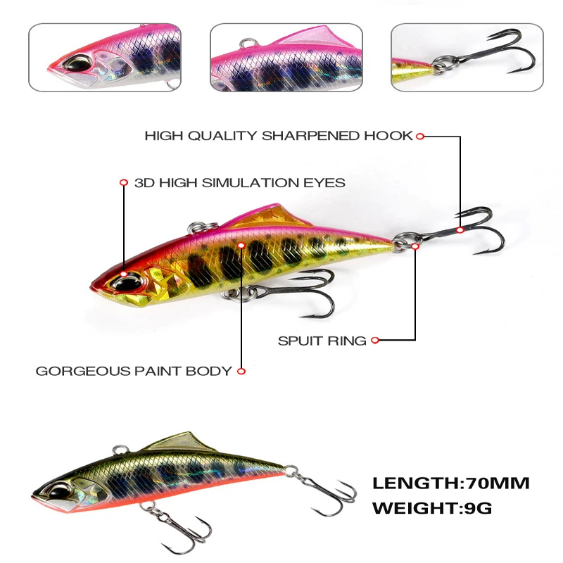 Fishing Lures Accesorios Vibration Isca Artificial Bait Weights 5.3g 4.5cm Sinking Lure Tackle Goods For Pike Fish Leurre Angeln