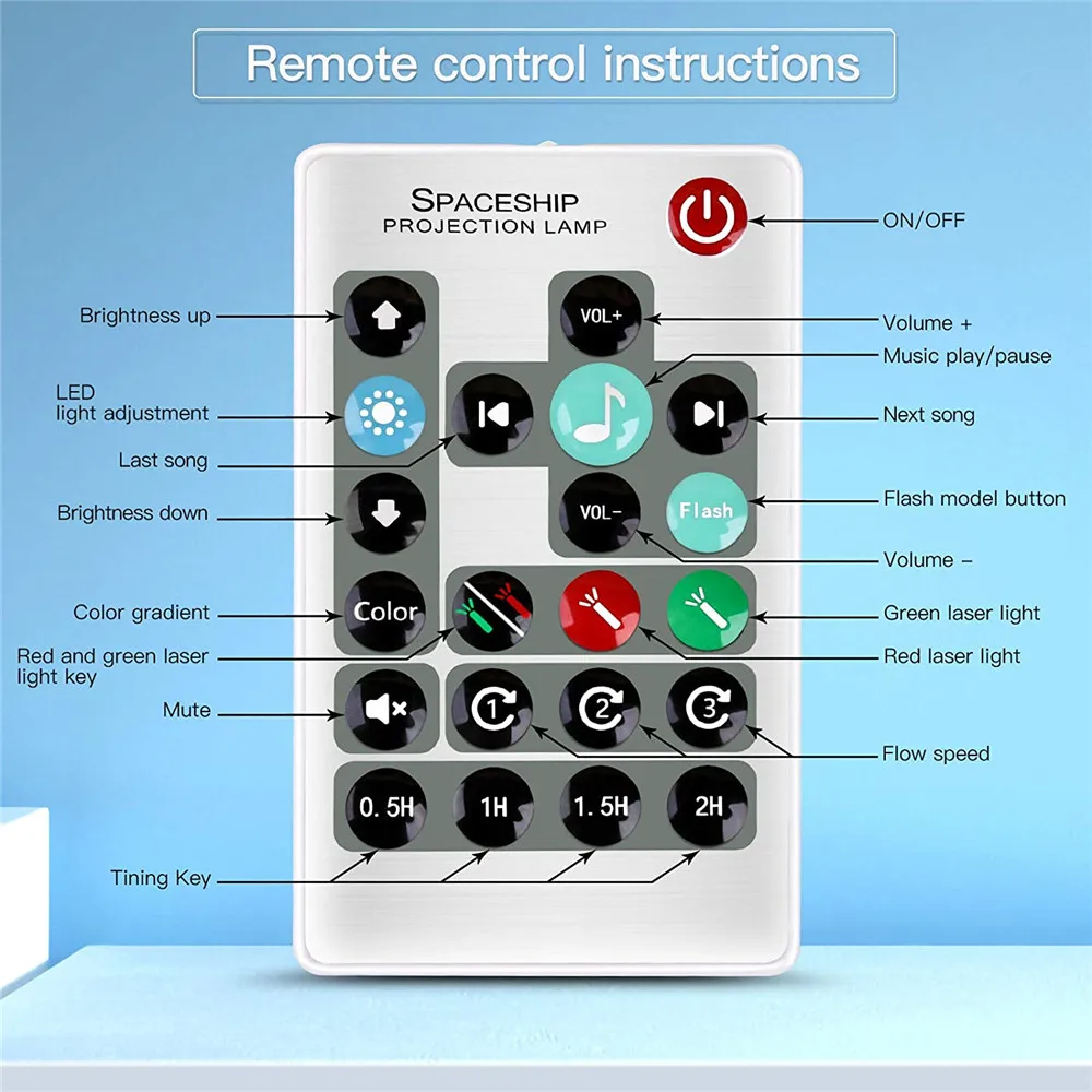 Bluetooth Star Projector Galaxy Projector Starry Night Light telecomando Ocean Wave Light Projector per Party Home Bedroom