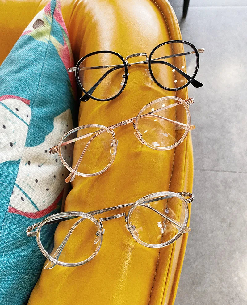 VWKTUUN Anti Blue Light Women Round Eyeglasses Frame Mens Optical Glasses Frame Retro Computer Glasses TR90 Glasses Frames