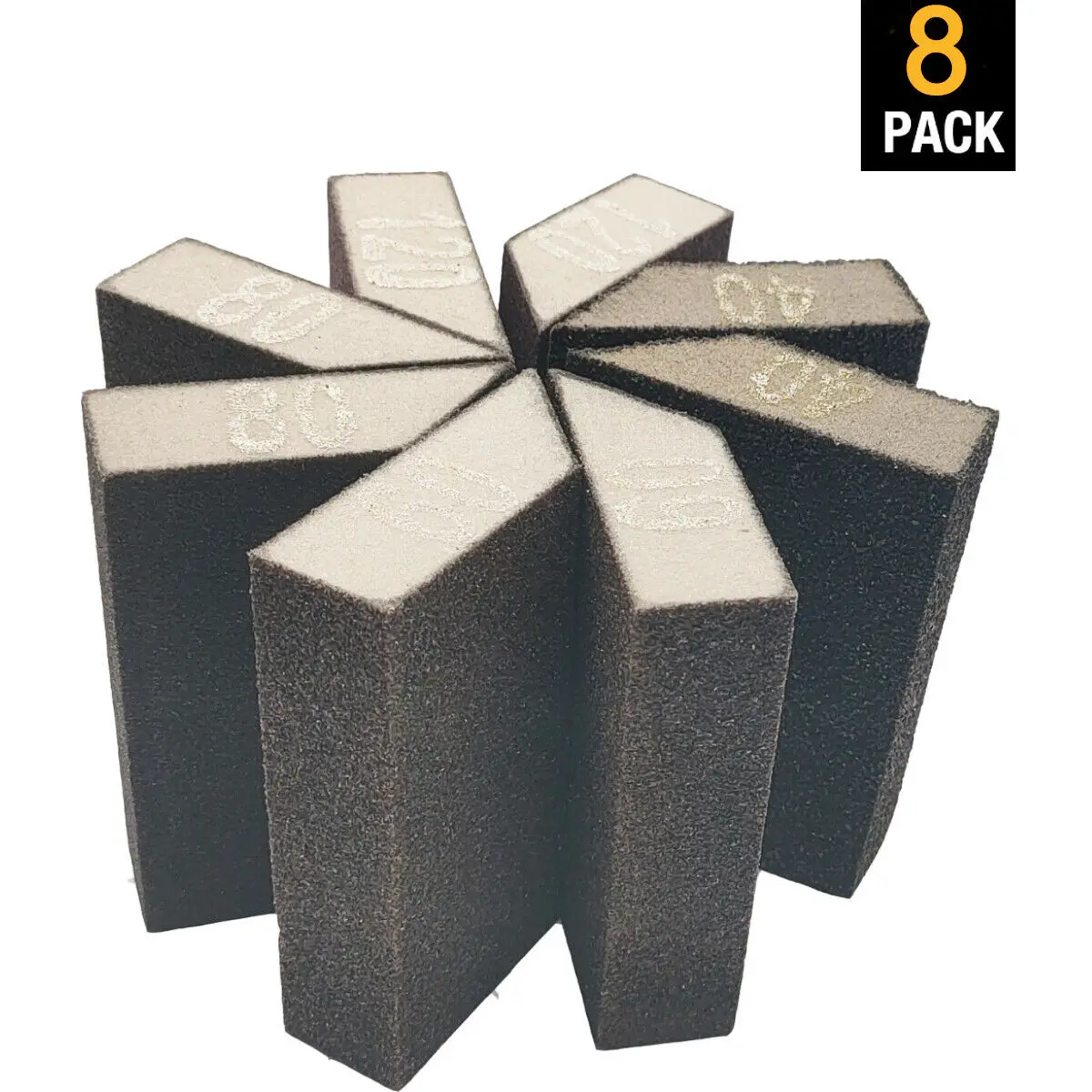 8แพ็ค Drywall Sanding ฟองน้ำบล็อก40/60/80/120สำหรับบดไม้และโลหะ
