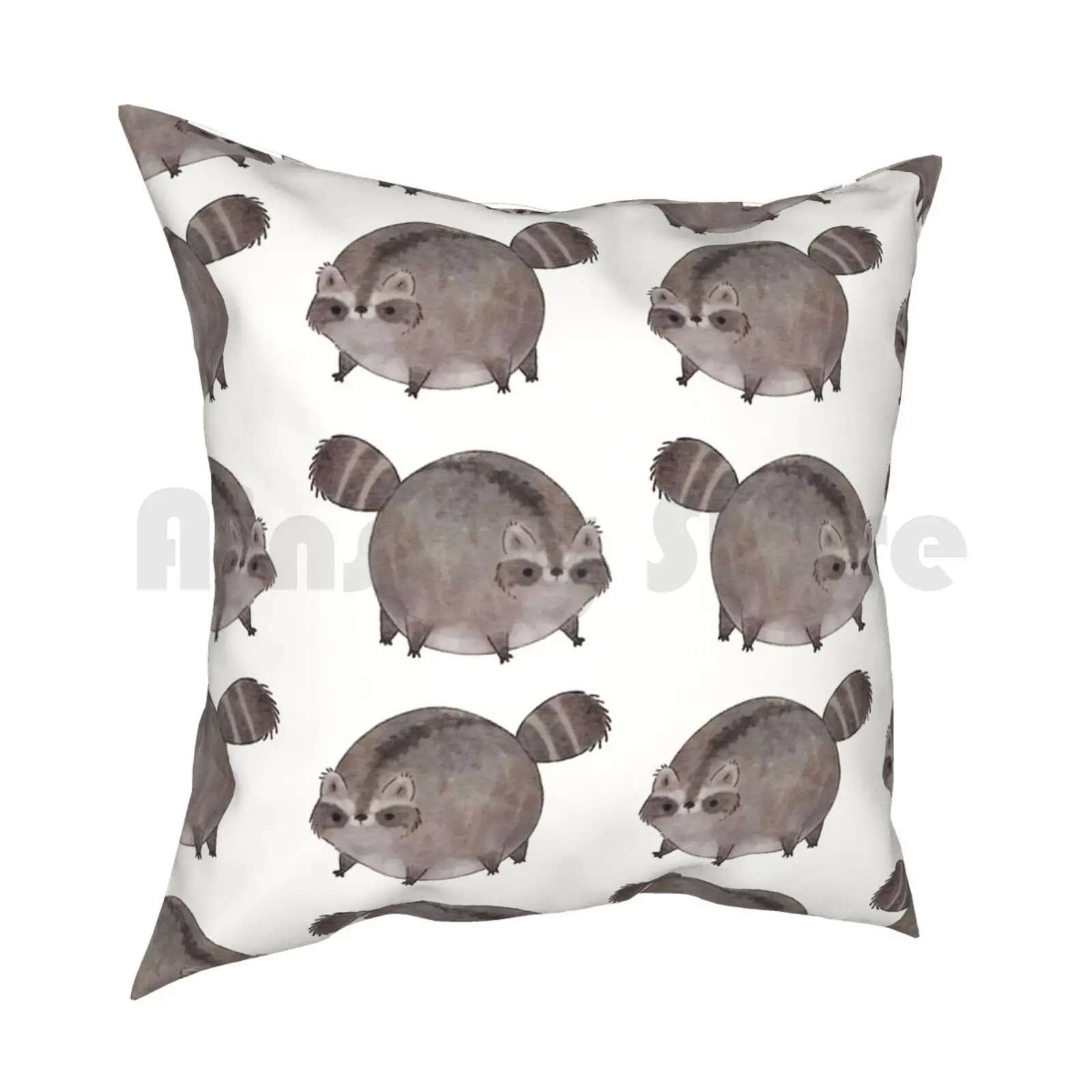 Chubby Trash Panda Pillow Case Printed Home Soft Throw Pillow Cute Fat Raccoon Adorable Round Thicc Kawaii Top Trend