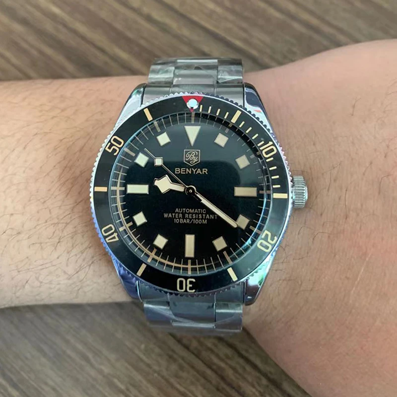 BENYAR-Montres automatiques en acier inoxydable pour hommes, montre-bracelet étanche, marque supérieure, mode, montre mécanique, 2023