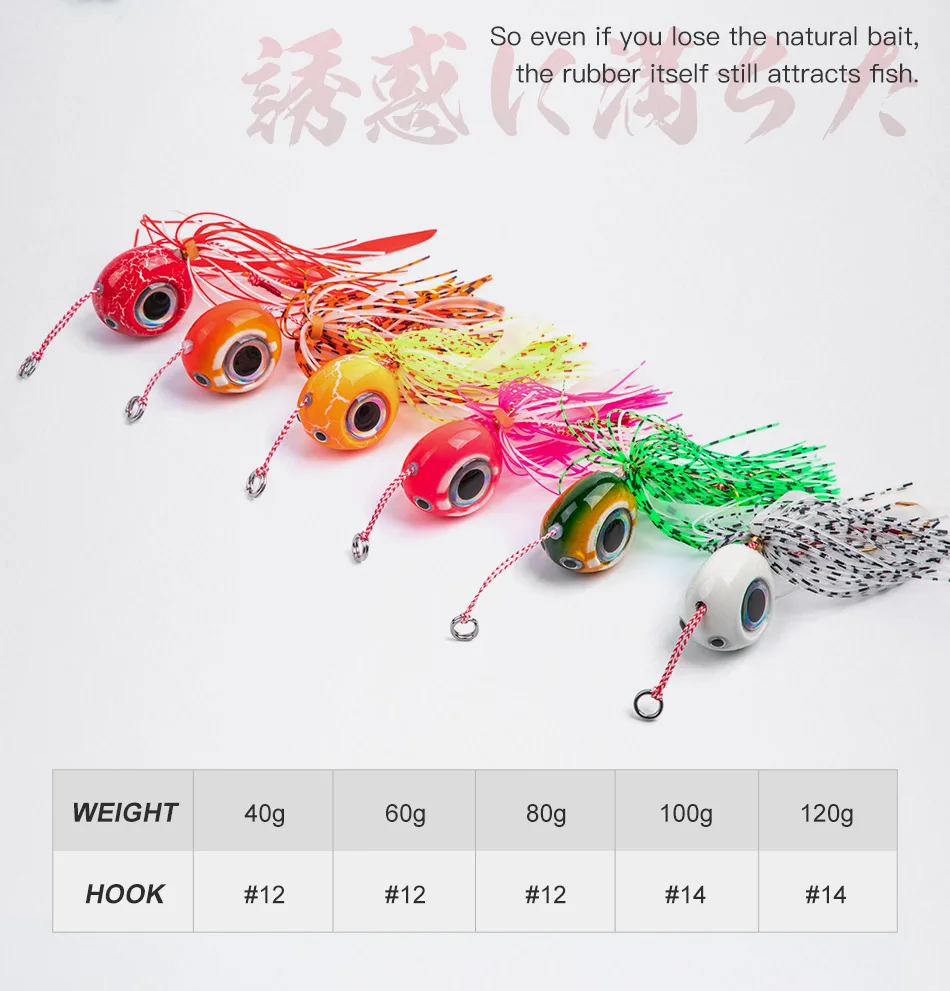 Noeby Tenya 40-120g Tai Gummi Kabura Jig Angelköder Slider Jigs Künstliche Köder Snapper Grouper Meer Winter Angelköder – Detail 6