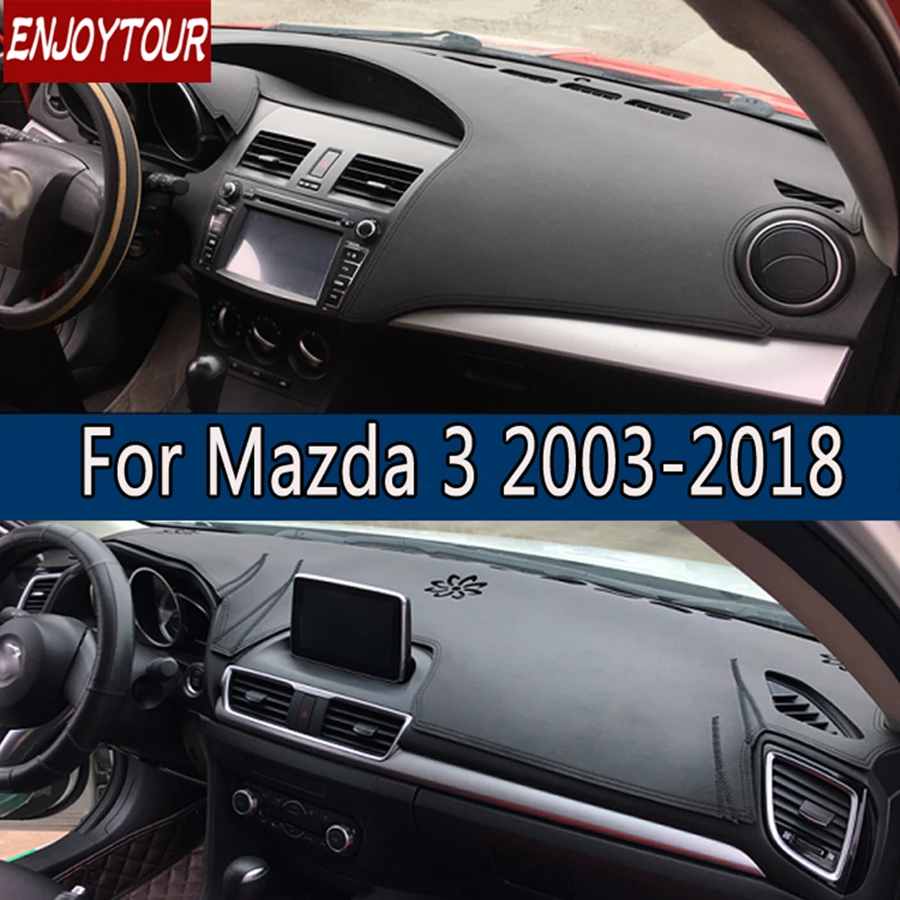 Leather Dashmat Dashboard Cover Prevent Sunlight Pad Dash Mat Accessories Interior For Mazda3 Mazda 3 BL BM BN Axela 2003-2018