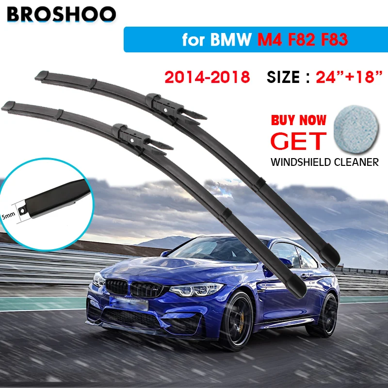 

Car Wiper Blade For BMW M4 F82 F83 24"+18" 2014-2018 Auto Windscreen Windshield Wipers Window Wash Fit Pinch Tab Arm