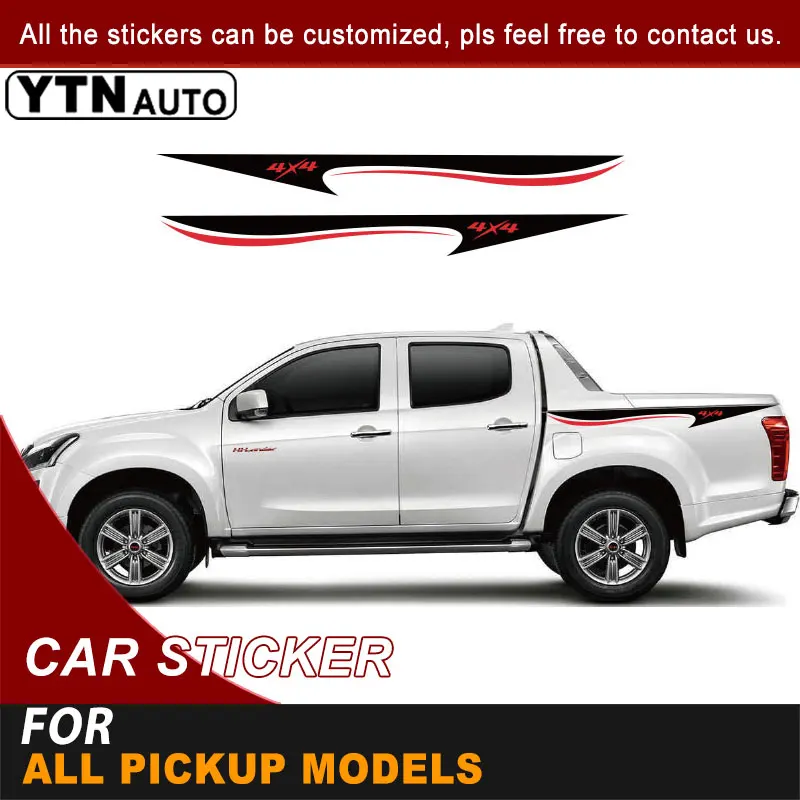 

Rear Trunk Car Sticker 4x4 Color Change Stripe Graphic Vinyl Decal For Ford Ranger Isuzu Dmax Toyota Hilux Pickup Accessories