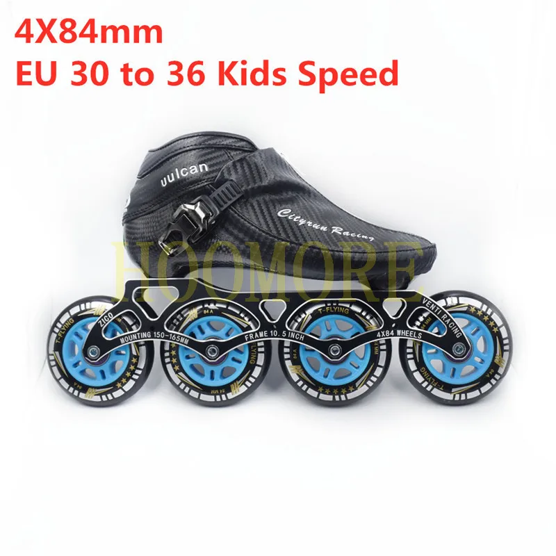 

Kids 4 wheels 84mm inline speed skates shoes 6 layers carbon fiber kid speed skating shoes boys girls roller skate patines 30-36