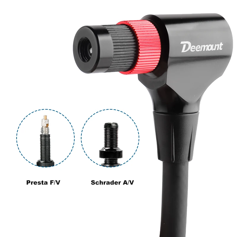 Bicycle Pump Adaptor Fits Schrader Presta W/ 1.2m Hose Anodized CNC-machined Alloy Nozzle F/V A/V Valve Compatible