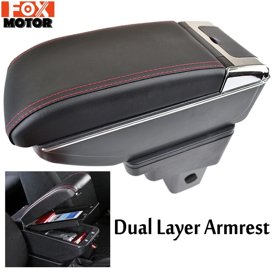 

Armrest Arm Rest Center Console Storage Box For Hyundai Solaris Accent (RB) 2011-2016 Accessories Leather 2012 2013 2014 2015