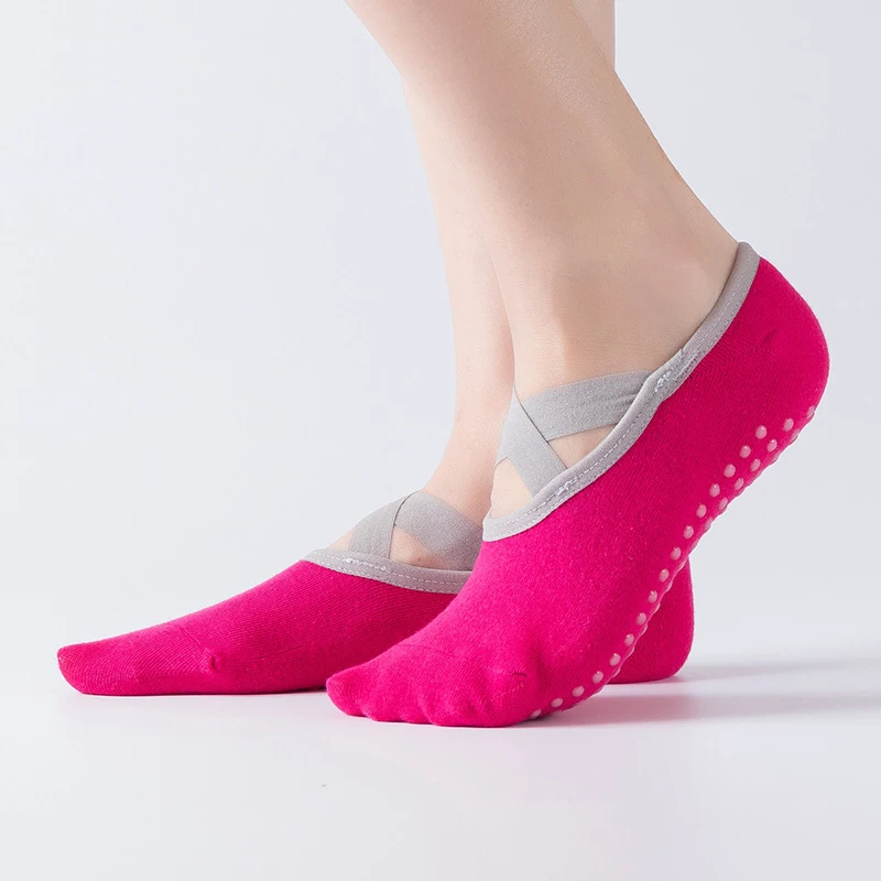 

Women Breathable Anti-friction Women Yoga Socks Silicone Non Slip Pilates Barre Breathable Sports Dance Socks Cotton Socks