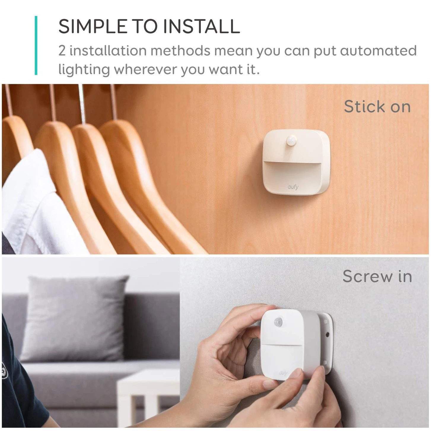 Luce notturna Smart Motion Sensor Light lampada da notte a LED a batteria per lampade da comodino camera da letto per bambini corridoio via sedile wc