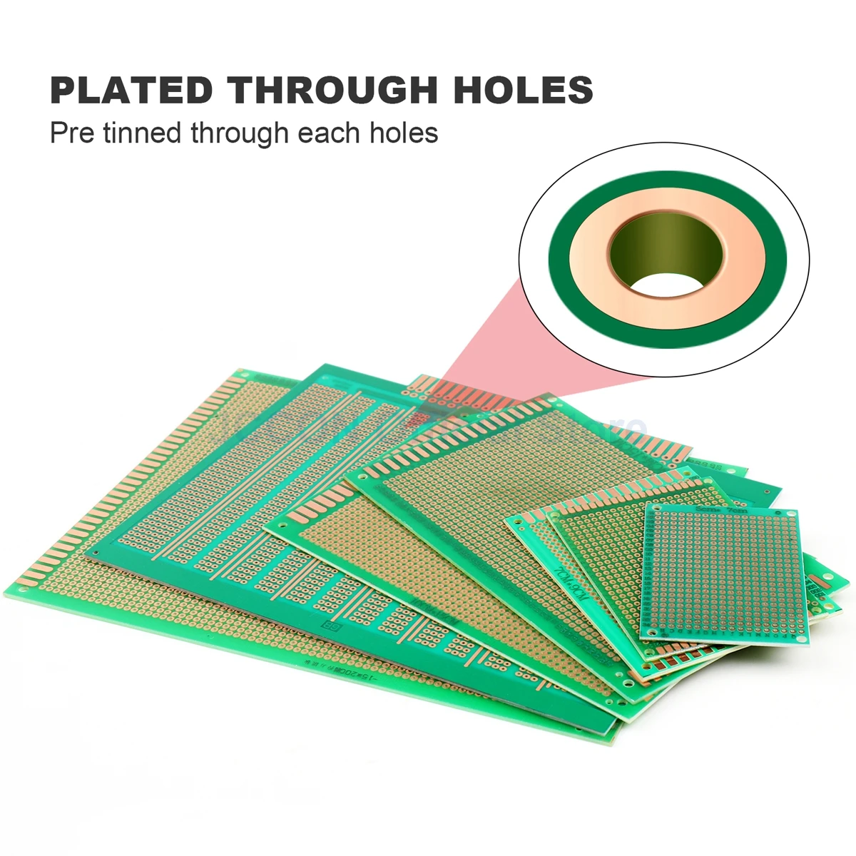 2Pcs PCB Prototype Board Circuit Protoboard Universal DIY Single Hole Soldering Plate 5x7 6x8 7x9 9x15 10x15 10x22 12x18 cm