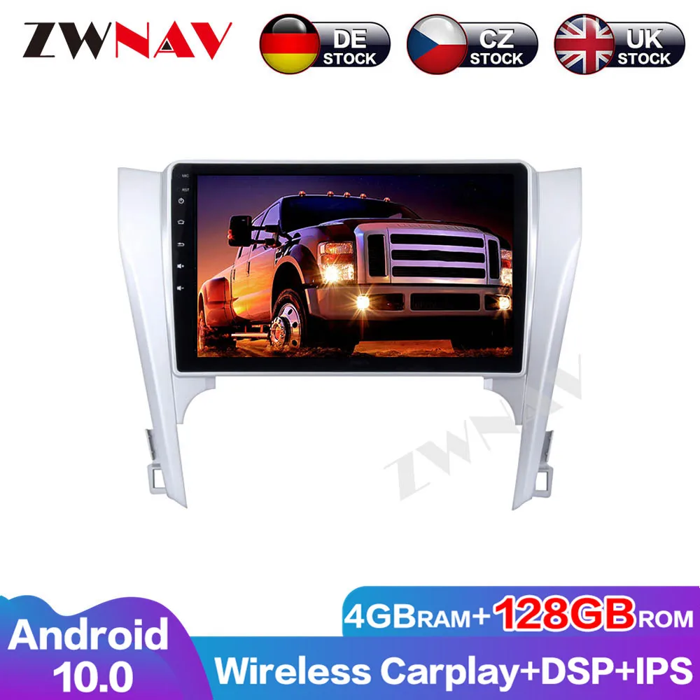 Car accessaries ZWNAV 128G Carplay Android 10.0 Auto Radio DVD Player For Toyota Camry 2012-2013 GPS Audio Stereo Head unit