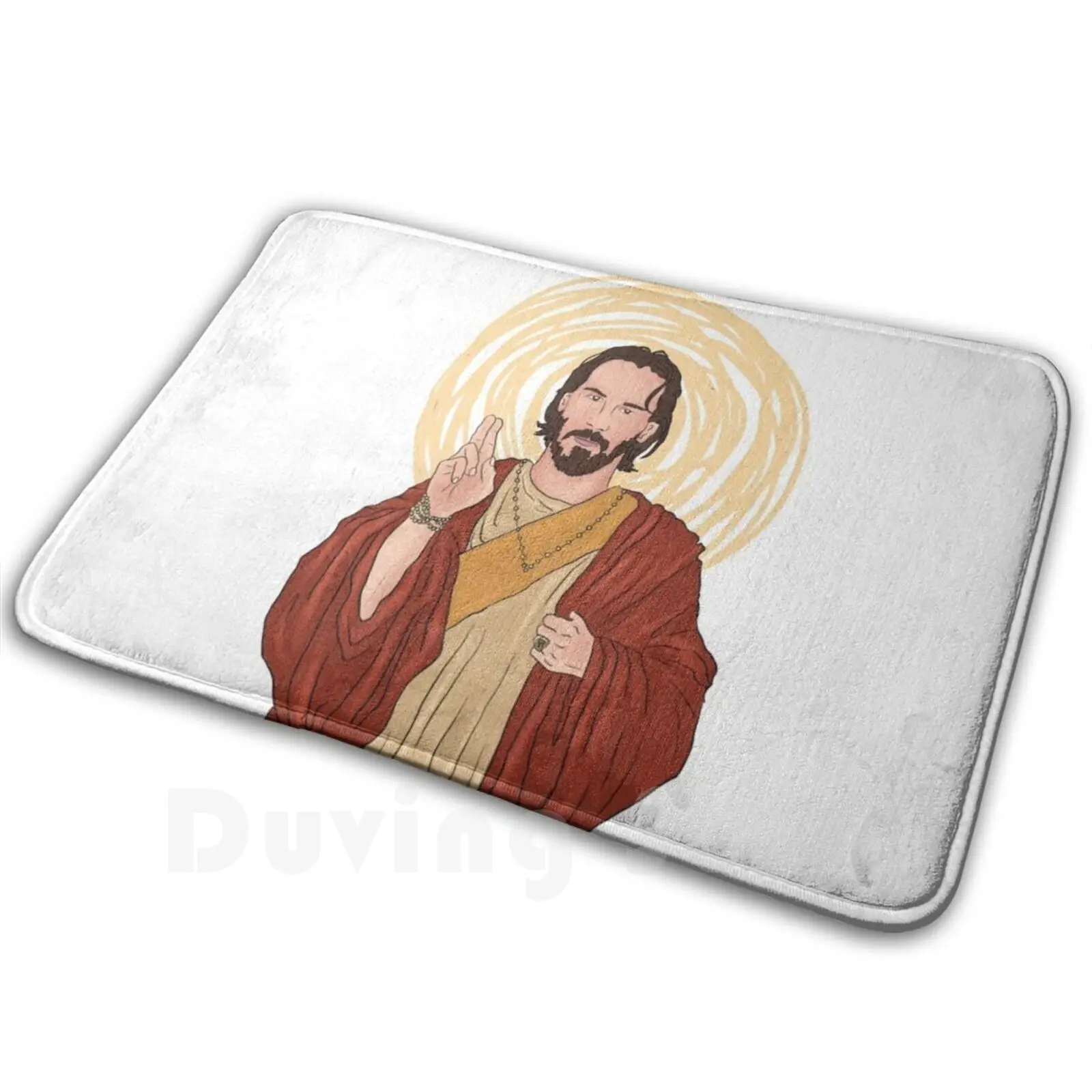 Saint Keanu Carpet Mat Rug Cushion Soft Keanu Reeves Keanu Saint Artist Actor Speed John John Wick Dracula Movies